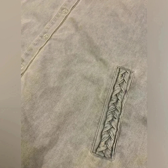 PINKLILY CHAMBRAY LONG SLEEVE MINI DRESS SIZE XL - Picture 6 of 10